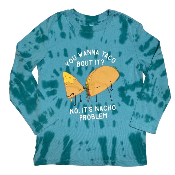 Let’s TACO Bout It Nacho Problem Funny Tie Dye Long Sleeve Graphic Tee shirt Top - Picture 1 of 7